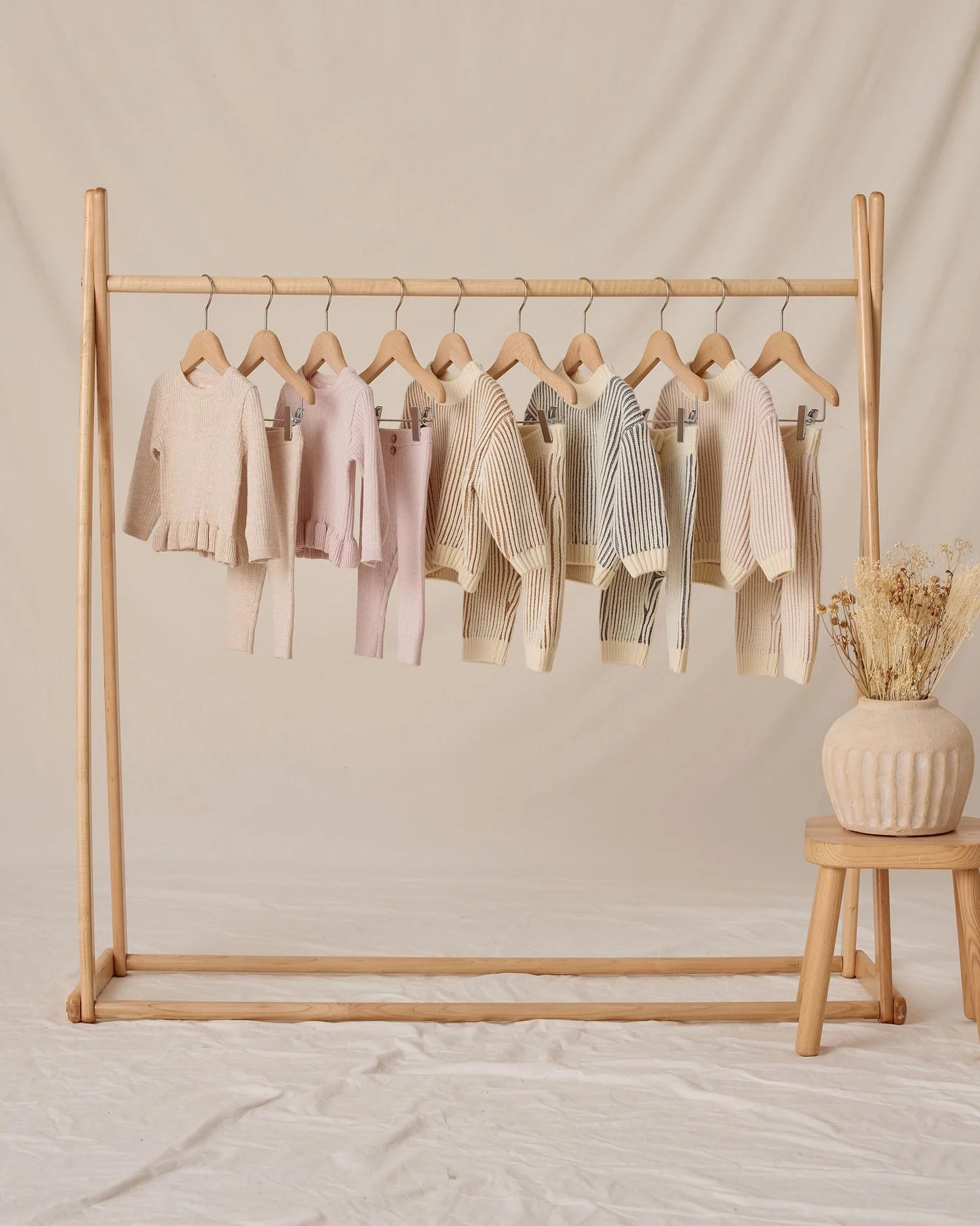 Rib Knit Peplum Top + Legging Set || Oat