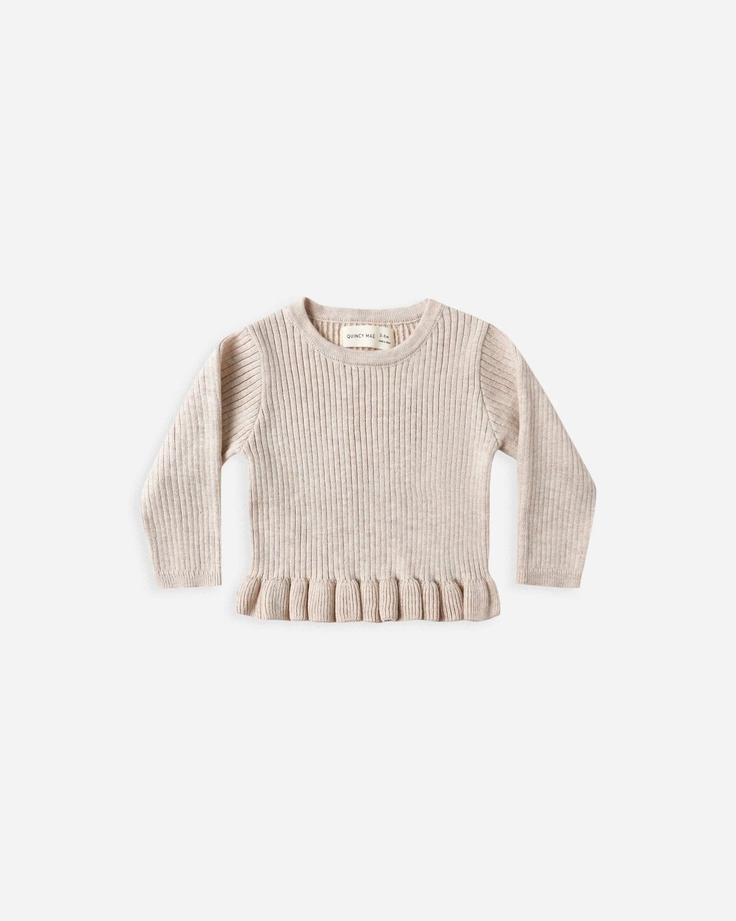 Rib Knit Peplum Top + Legging Set || Oat