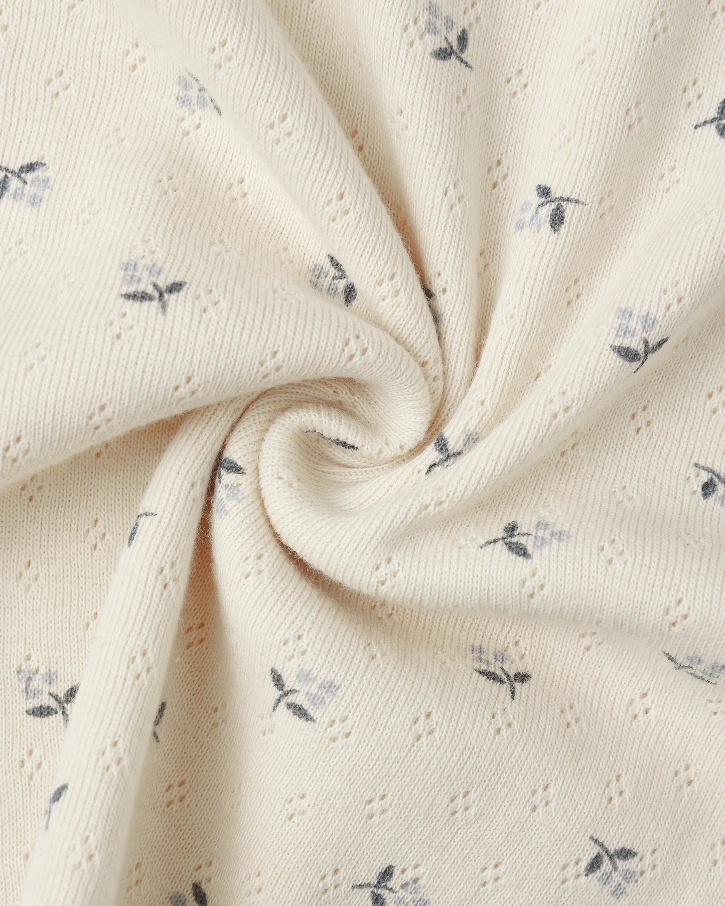 Pointelle Baby Blanket || Blue Ditsy