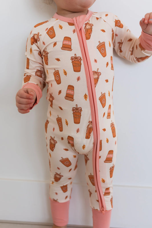 Pumpkin Latte Zipper Romper