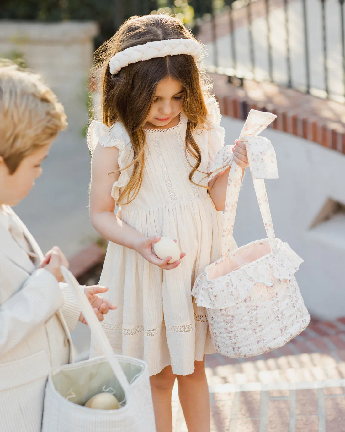 Easter Basket || Floral Stripe