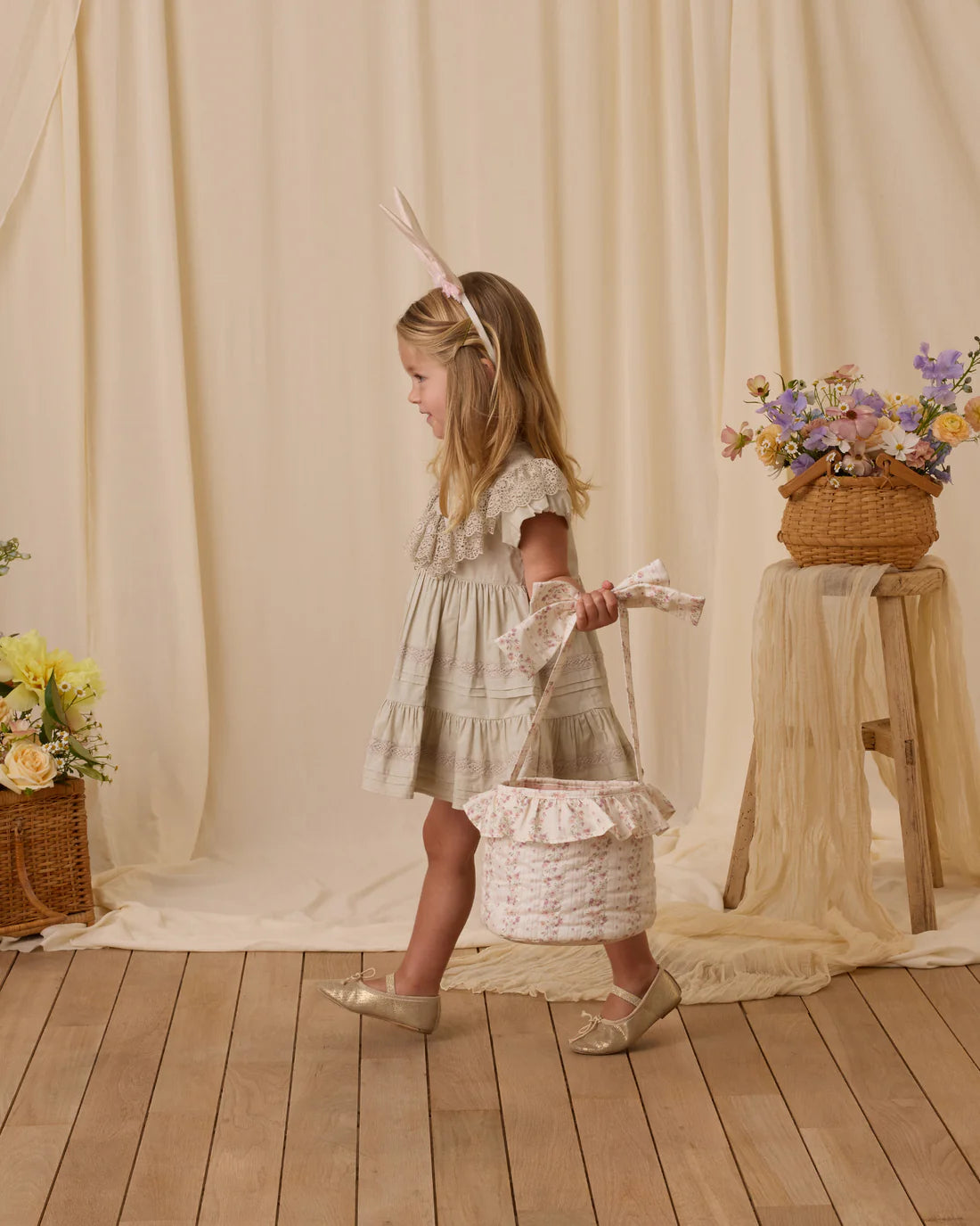 Easter Basket || Floral Stripe