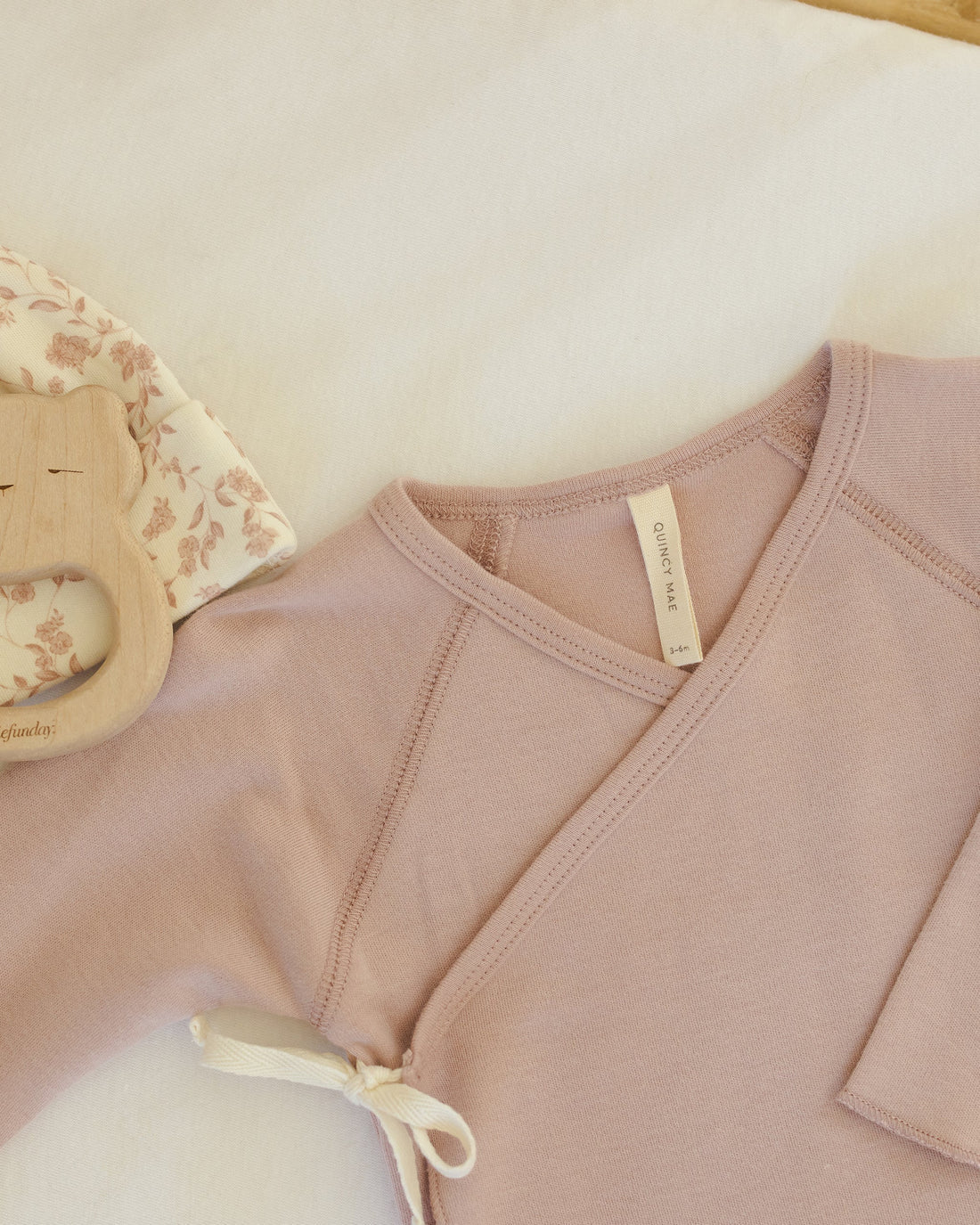 Wrap Top + Footed Pant Set || Rose