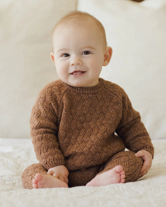 Knit Sweater + Pant Set || Heathered Cedar