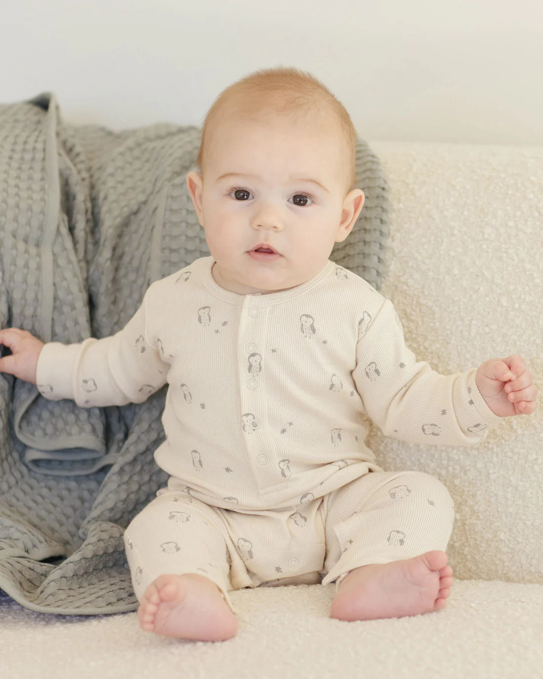 Waffle Baby Blanket || Steel Blue