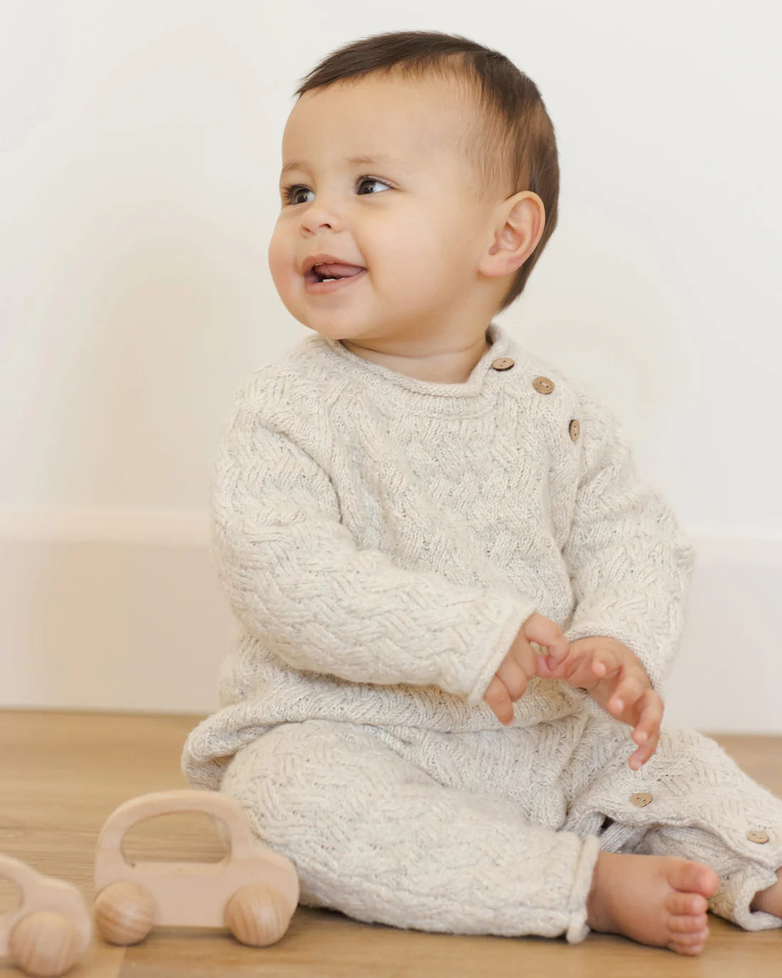 Cozy Heather Knit Jumpsuit || Blue
