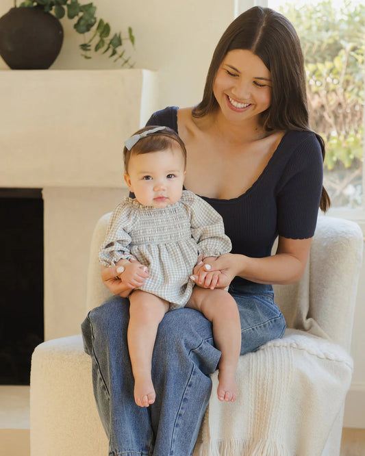 Eden Romper || Blue Gingham