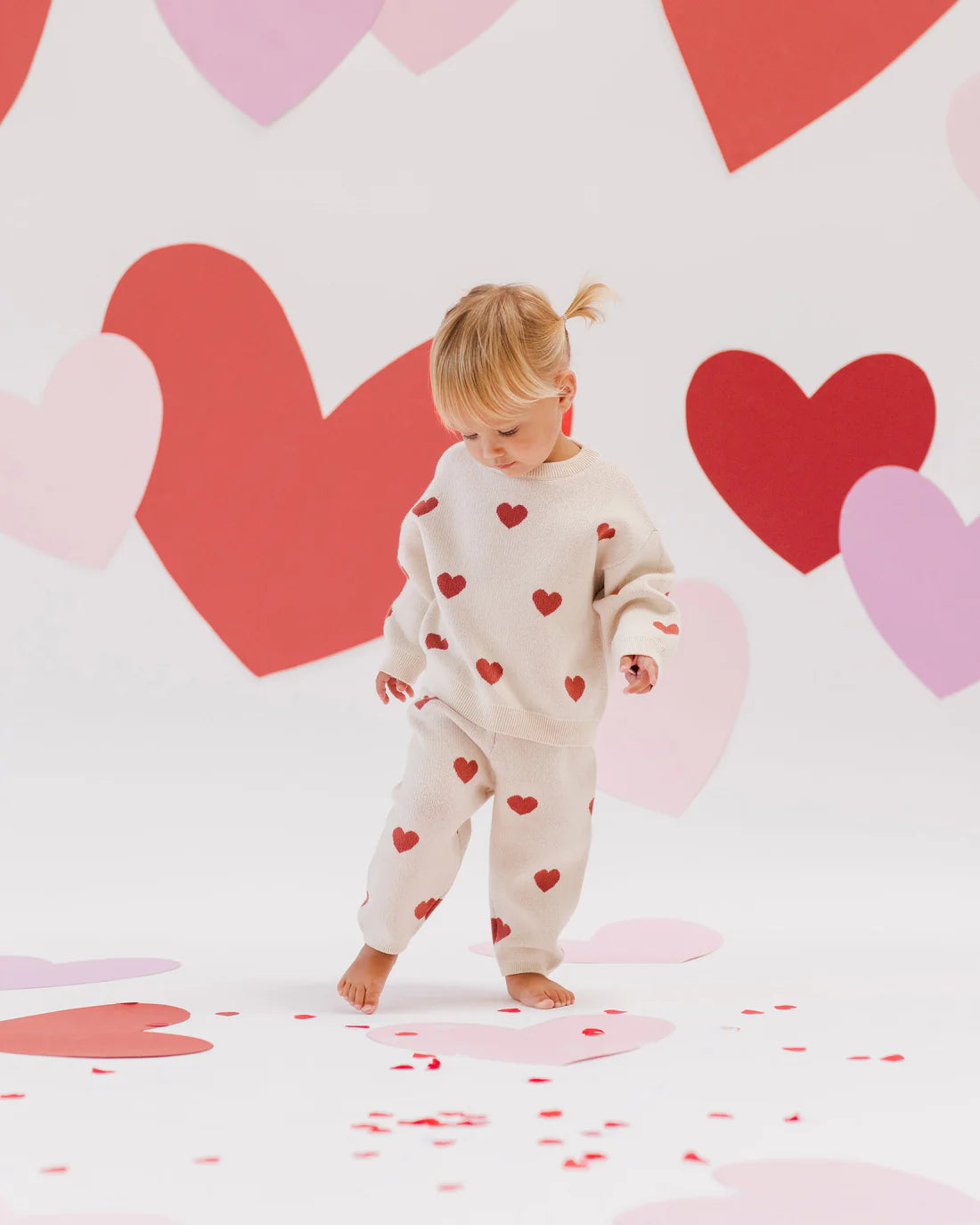 Heart Knit Set || Natural