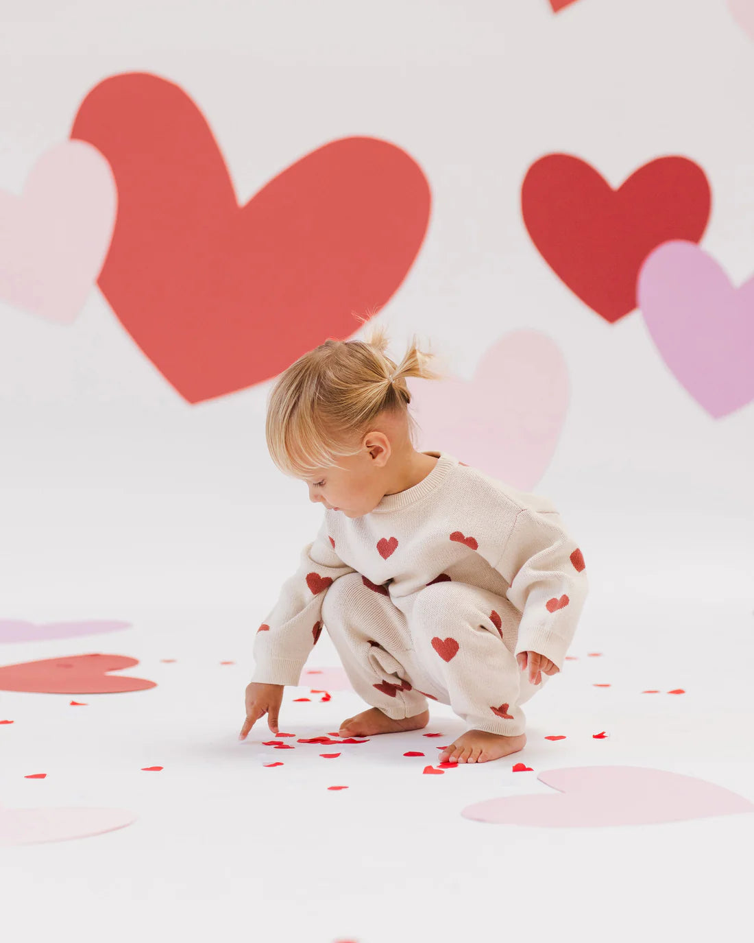 Heart Knit Set || Natural