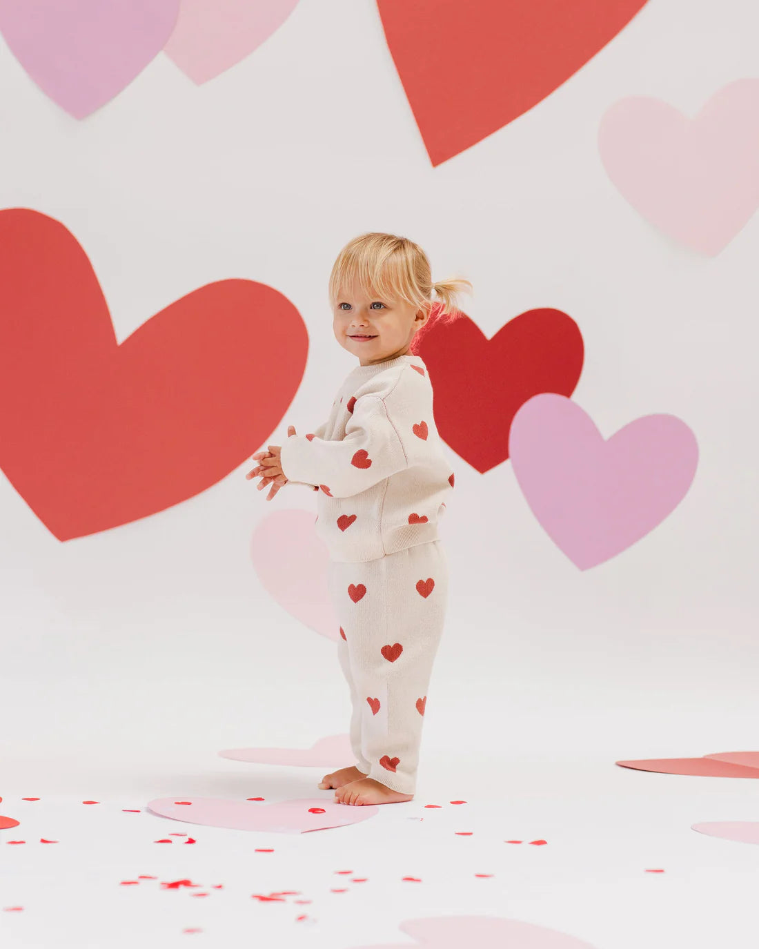 Heart Knit Set || Natural