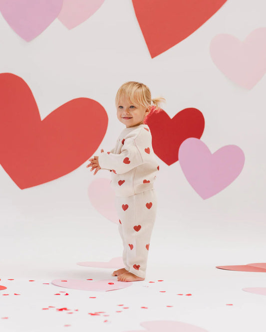 Heart Knit Set || Natural