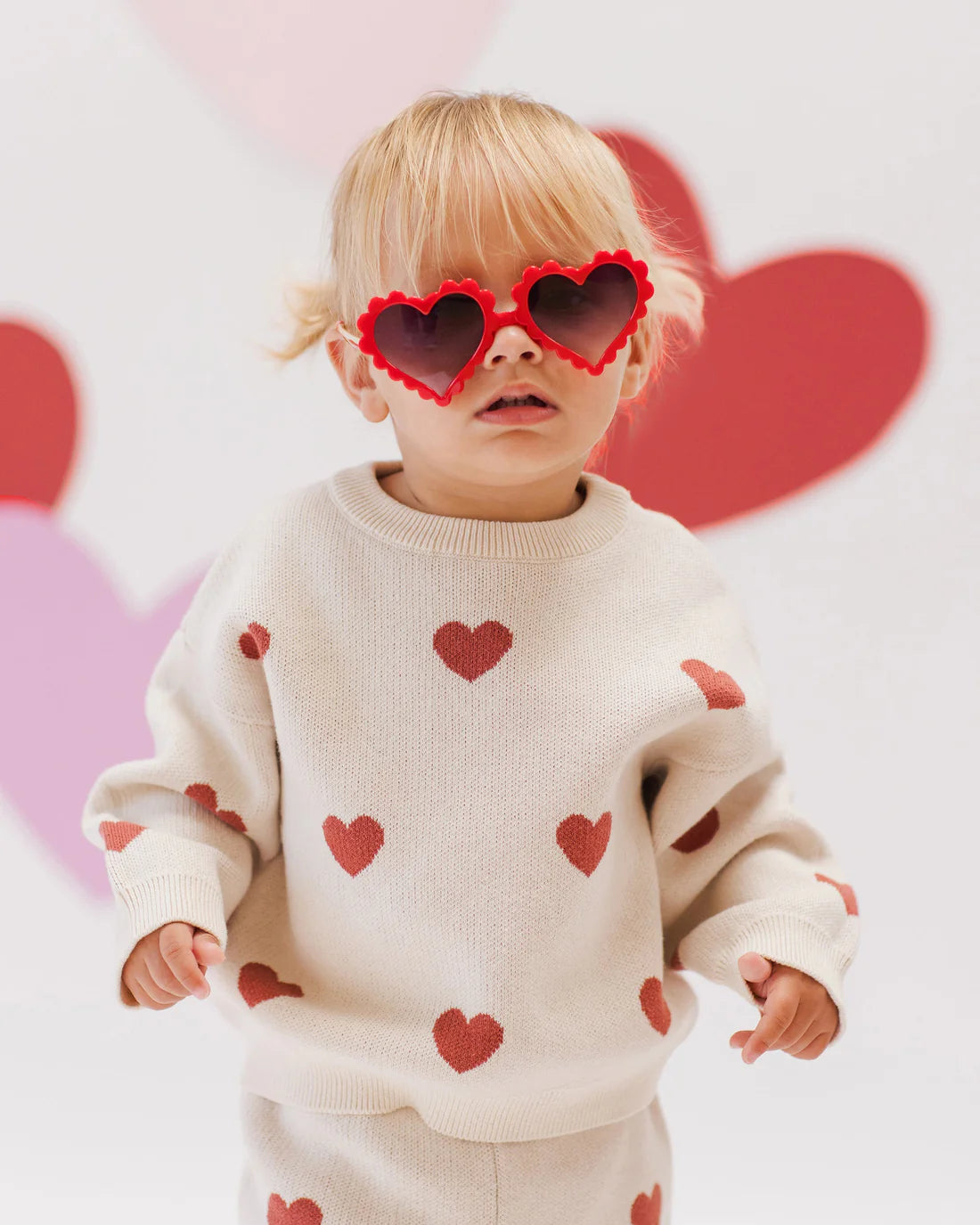 Heart Knit Set || Natural