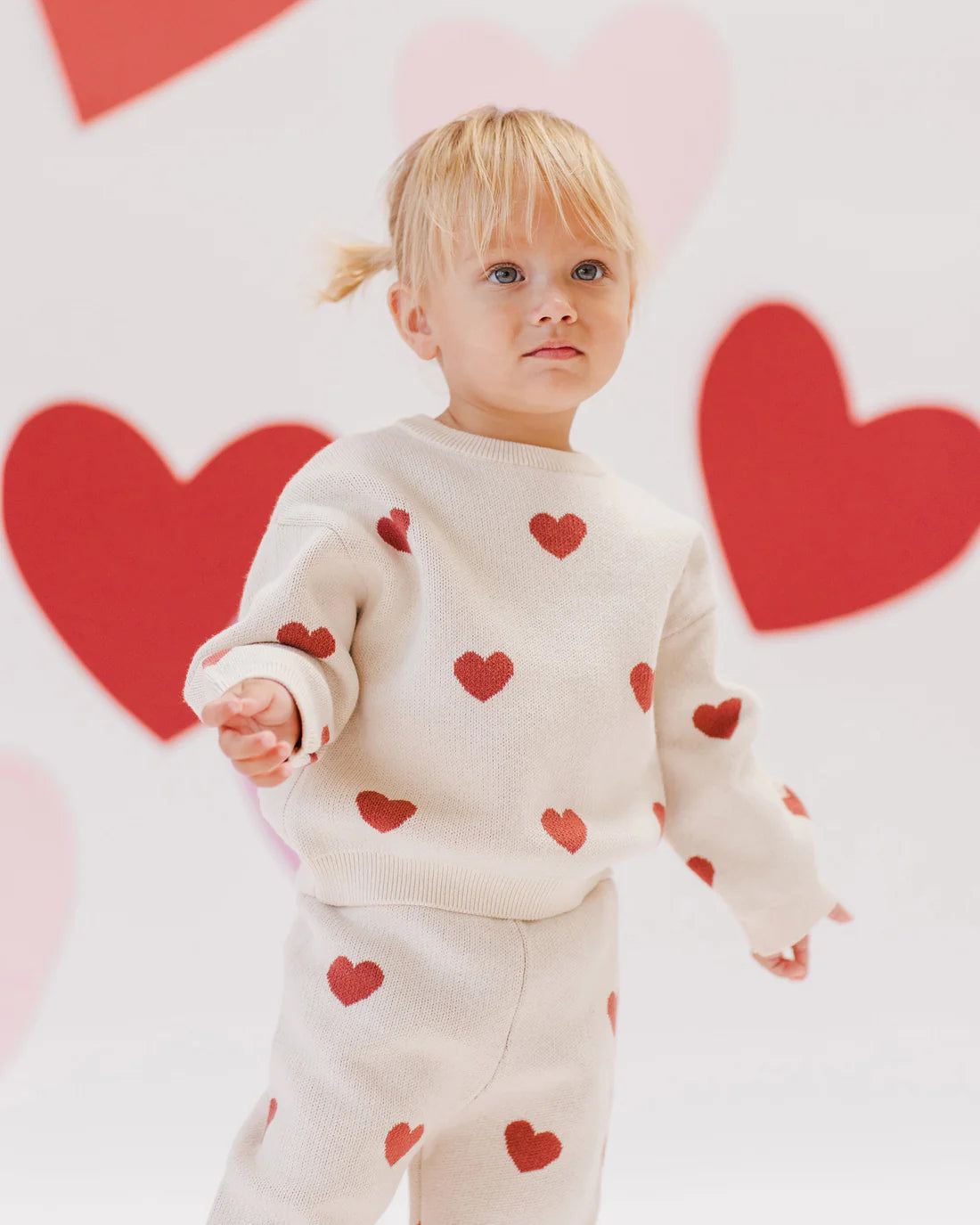 Heart Knit Set || Natural
