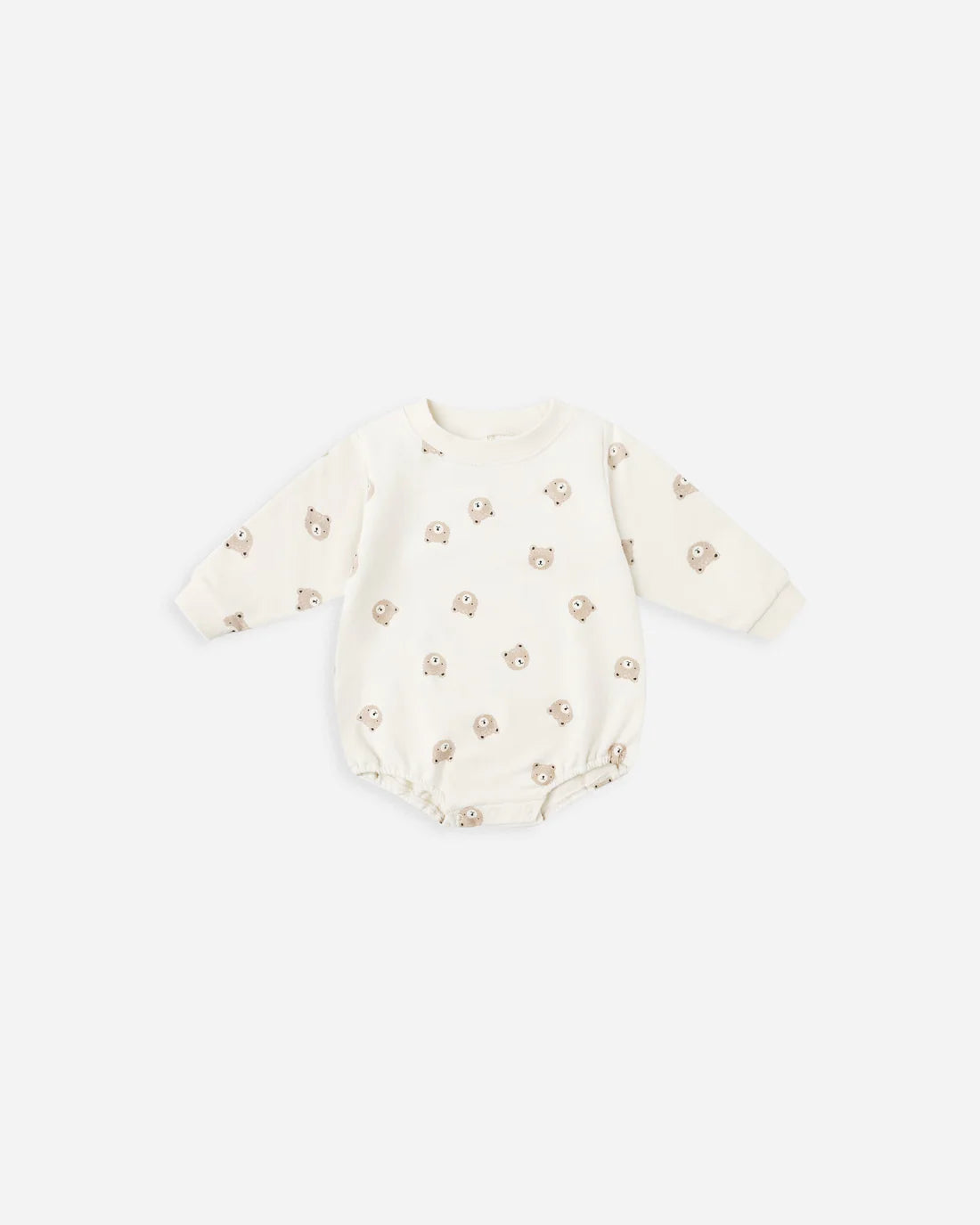 Crewneck Bubble Romper || Brown Bear