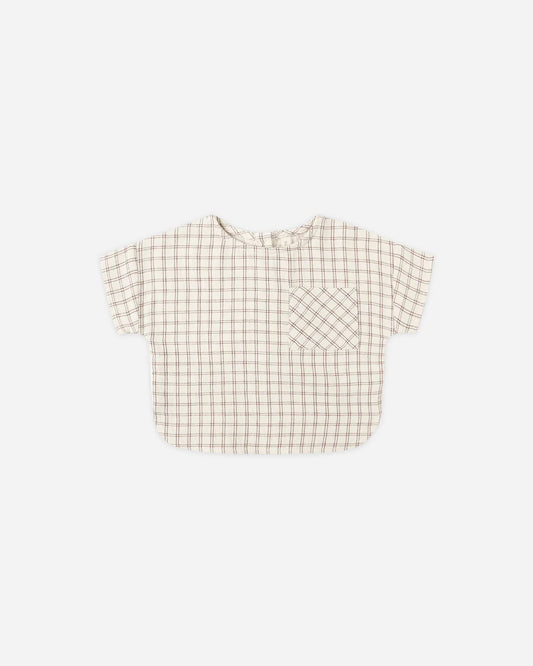 Woven Boxy Top || Cedar Check