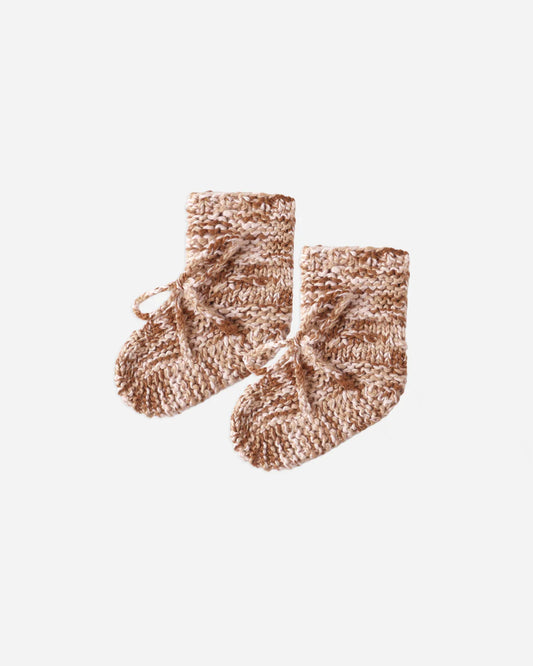 Knit Booties || Heathered Cedar