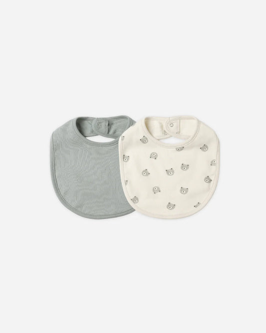 Jersey Snap Bib, 2 Pack || Bears, Steel Blue