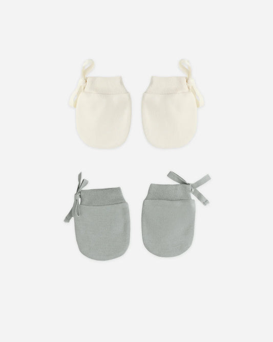 No Scratch Mittens, Set Of 2 || Steel Blue, Natural