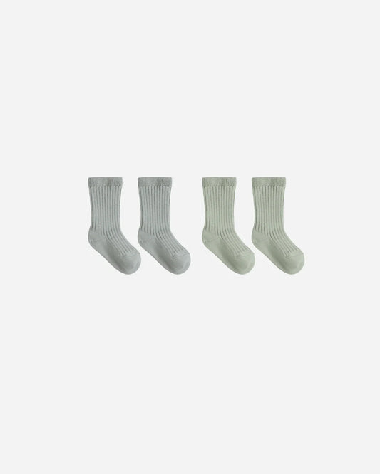 Socks Set || Fern, Steel Blue