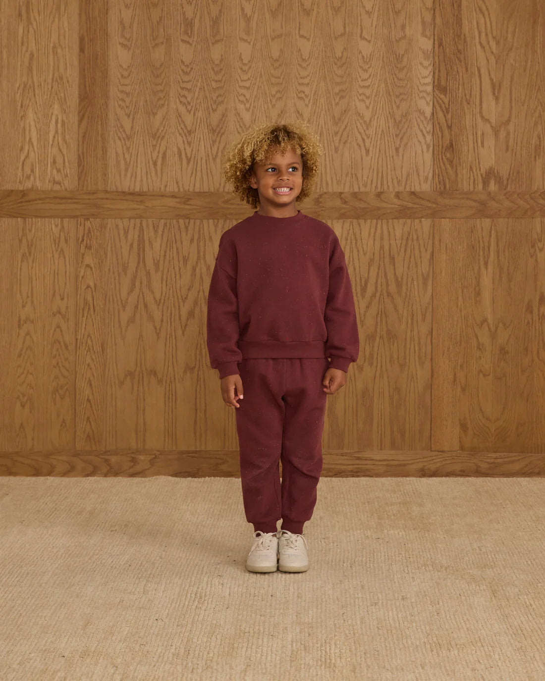 Relaxed Sweatshirt Set || Burgundy