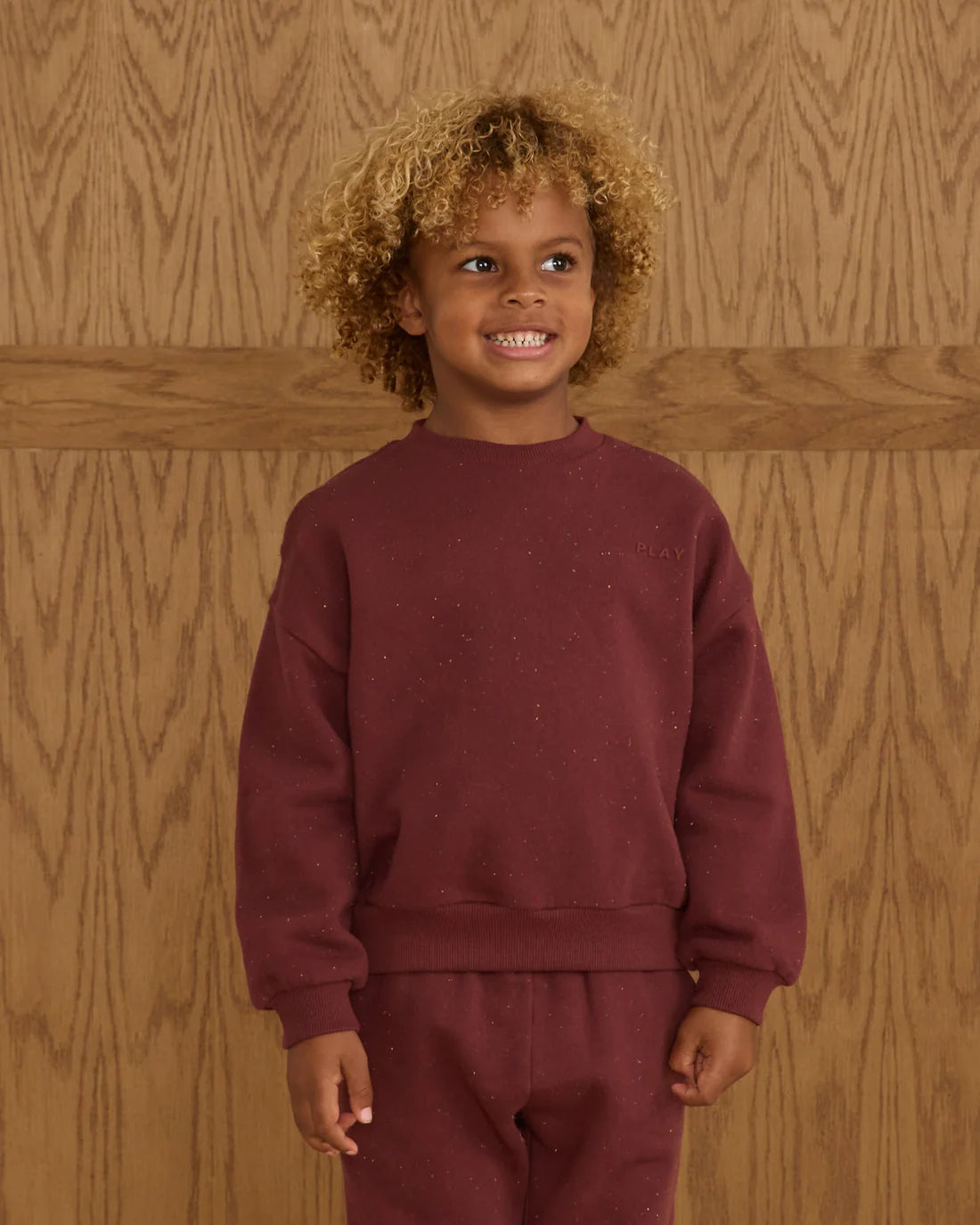 Relaxed Sweatshirt Set || Burgundy