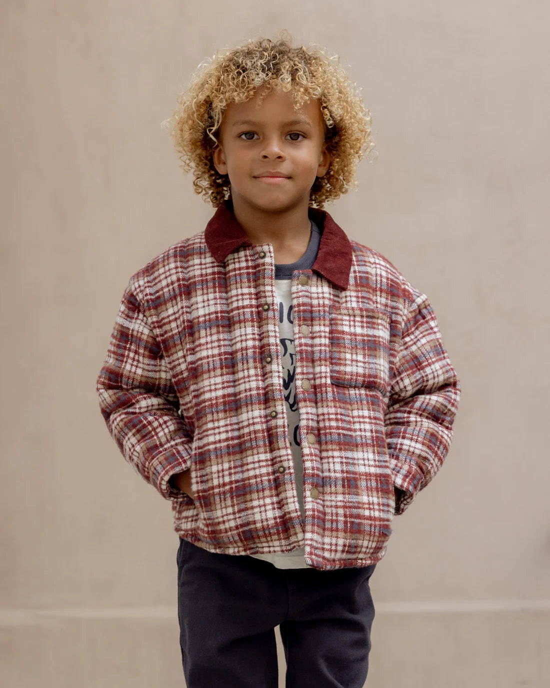 Nashville Quilted Jacket || Burgundy Plaid