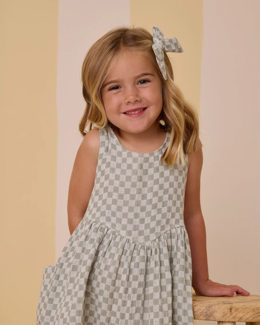 Summer Dress || Sage Check – Tuckers Cabin Modern Baby Boutique Summer Dress || Sage Check – Tuckers Cabin Modern Baby Boutique