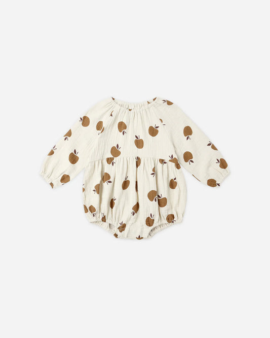 Long Sleeve Bubble Romper || Golden Apples