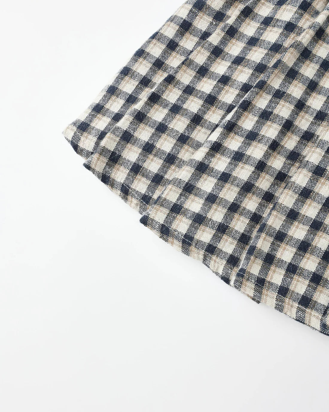 Pleated Mini Skirt || Navy Check