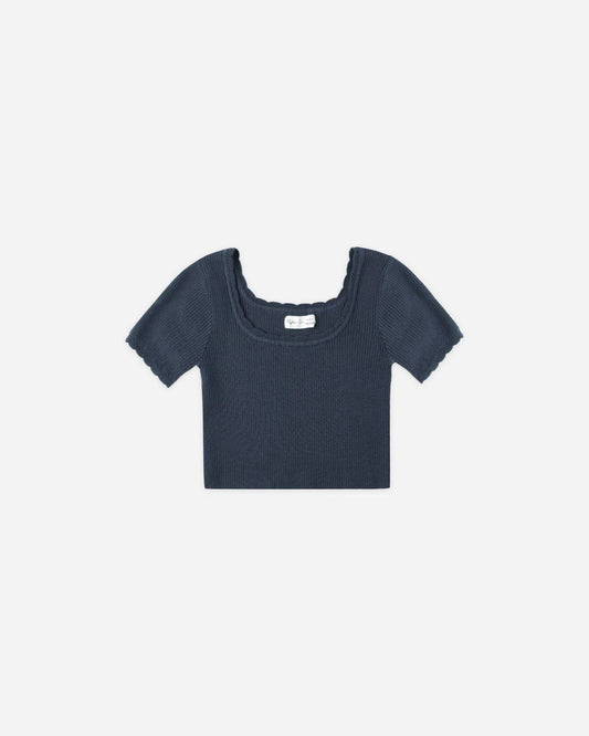 Scallop Tee || Navy