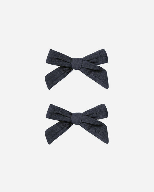 Bows, Set Of 2 | Navy