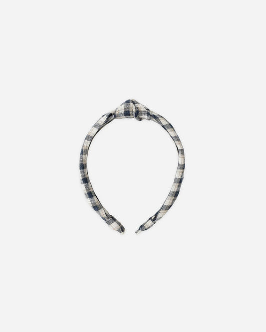 Knotted Headband | Navy Check