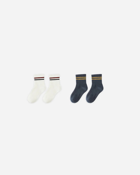 Stripe Socks, 2-pack | Ivory, Navy