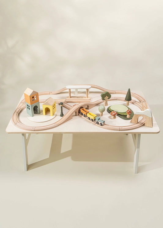 Wooden Train & Table Playset