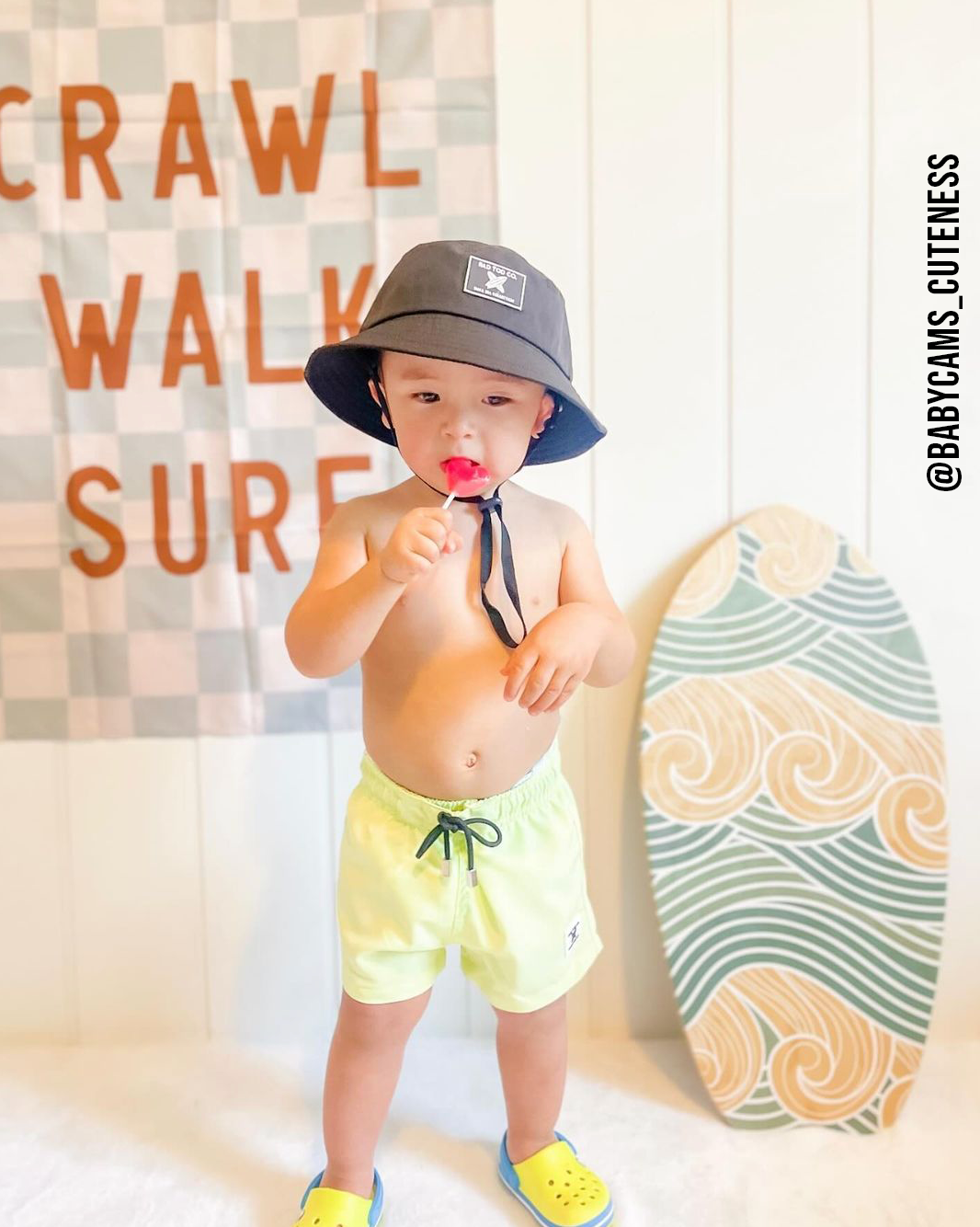Crawl Walk Surf Banner | Kids Boho Beach Nursery Decor