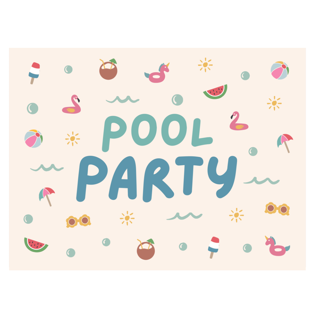 Pool Party Banner - Kids Summer Party Decor