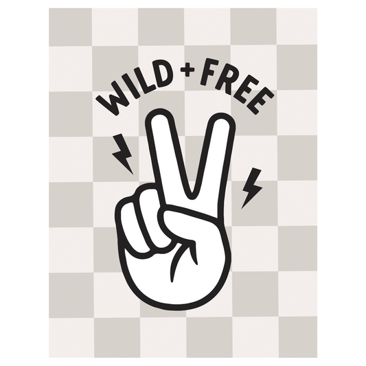 Wild + Free Banner - Kids Checkered Wall Hanging