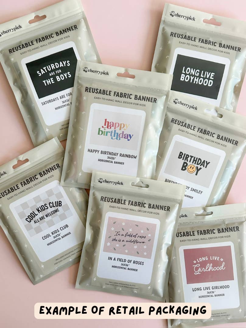 In This House (Black) Playroom Banner - Kids Wall Decor