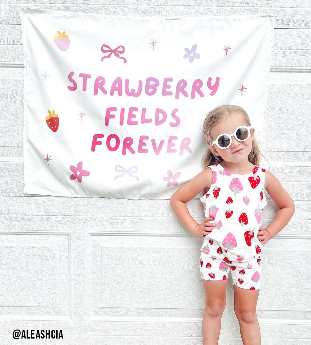 Strawberry Fields Forever Banner - Girls Room Wall Decor