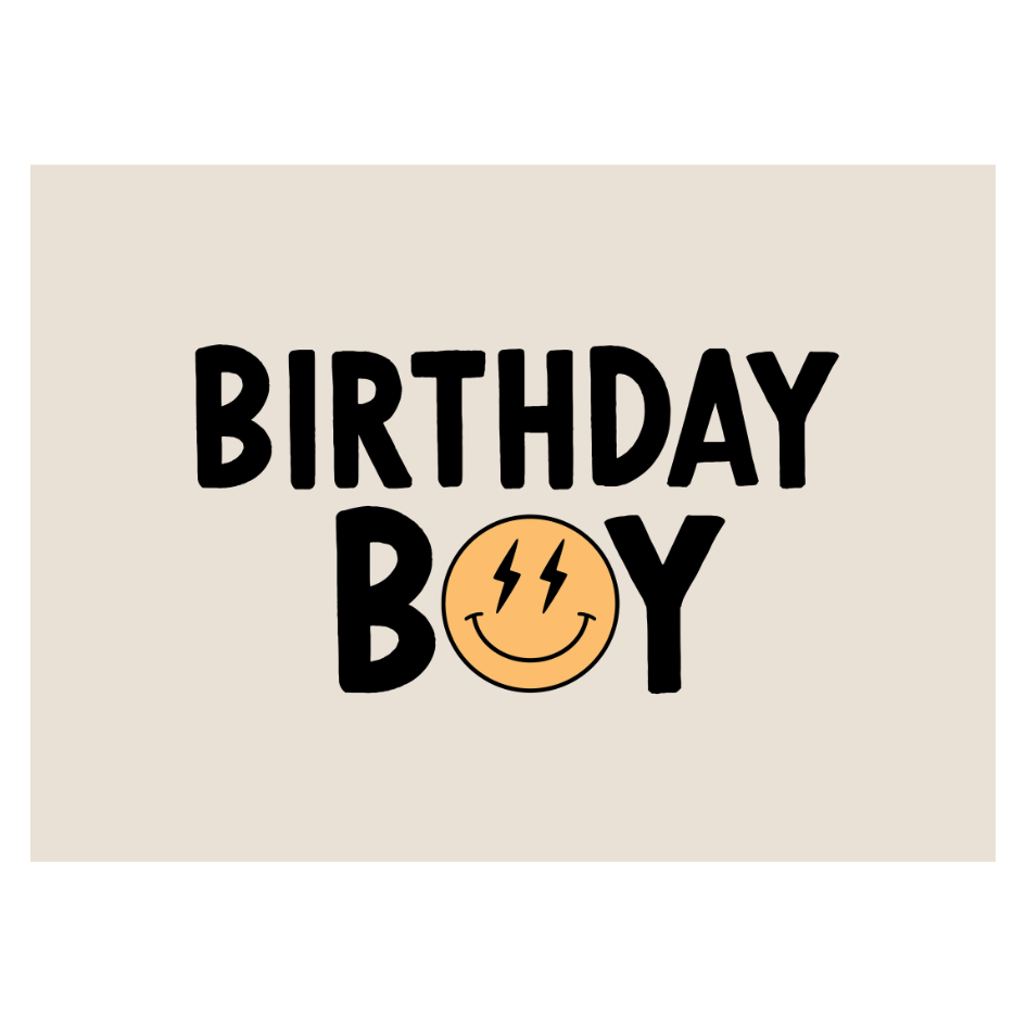 Birthday Boy Banner (Smiley) | Kids Birthday Wall Decor