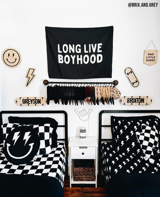 Long Live Boyhood Banner | Boys Room Fabric Wall Sign