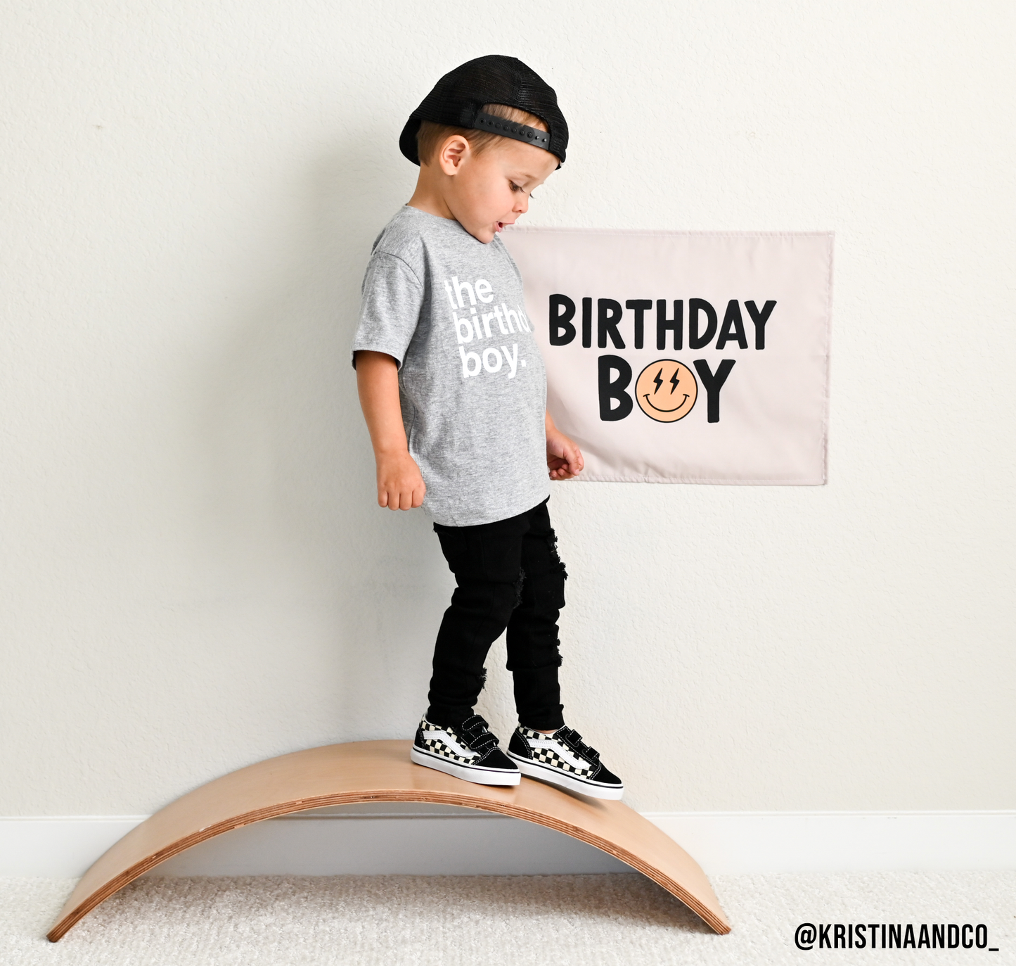 Birthday Boy Banner (Smiley) | Kids Birthday Wall Decor