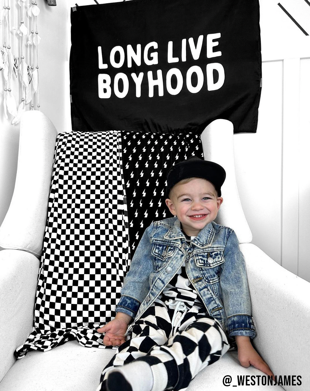 Long Live Boyhood Banner | Boys Room Fabric Wall Sign