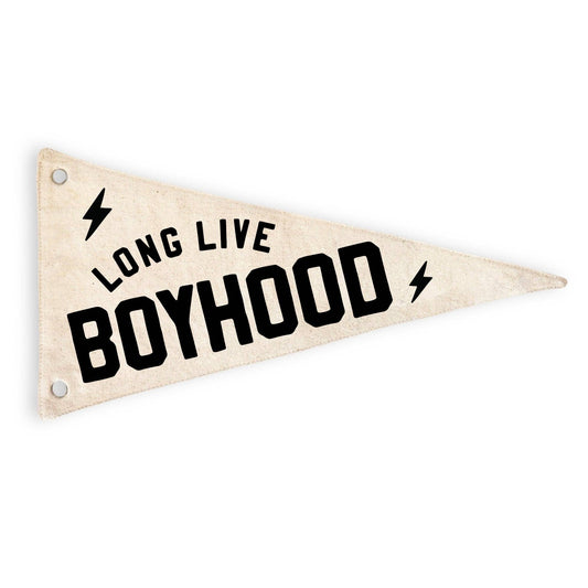 Long Live Boyhood Canvas Pennant Flag - Kids Decor