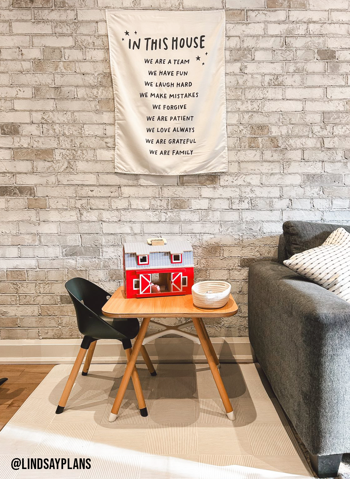 In This House (Black) Playroom Banner - Kids Wall Decor