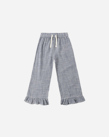 Wide Leg Pant || Marine Gingham