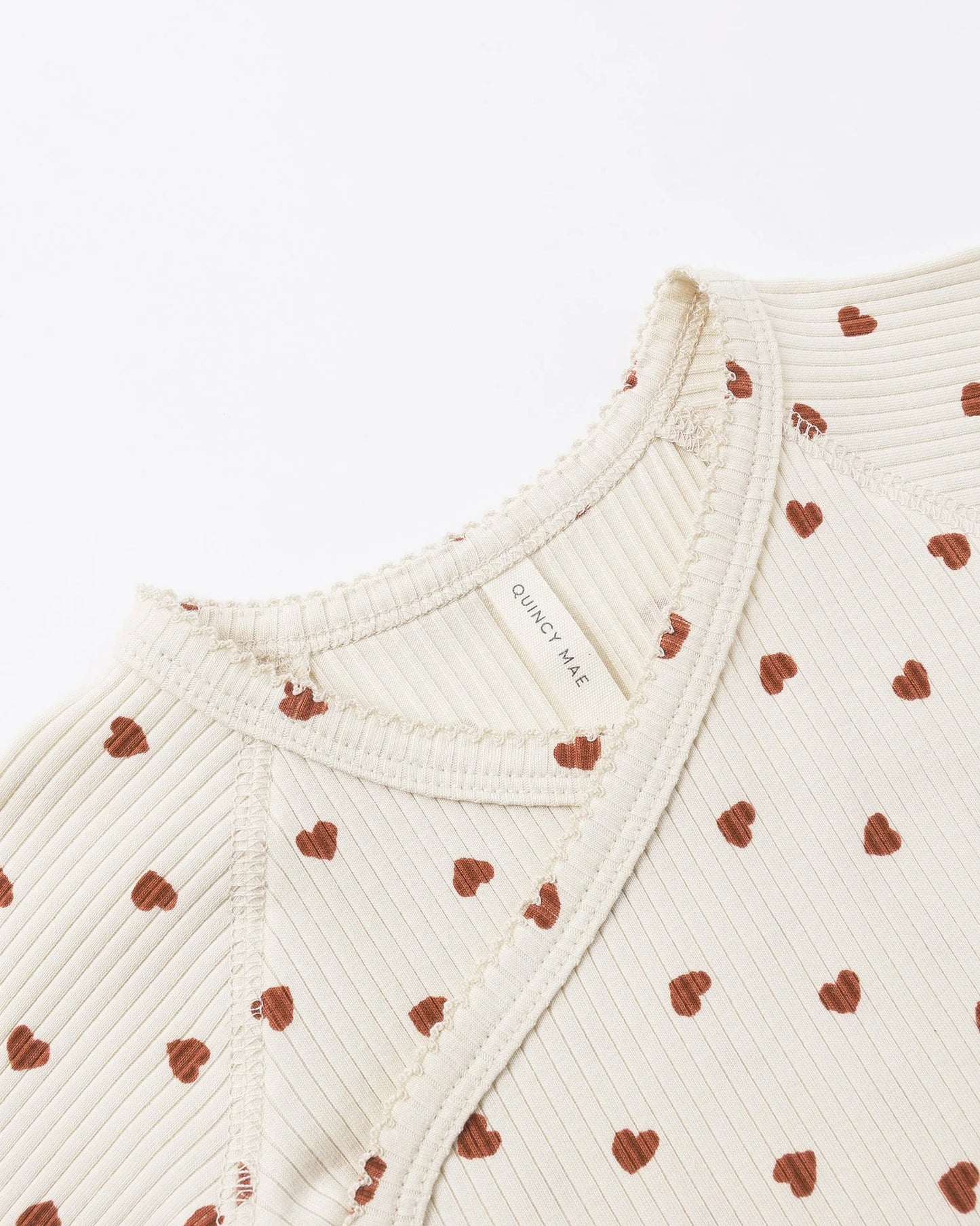 Side Snap Bodysuit Red Hearts + Legging Set