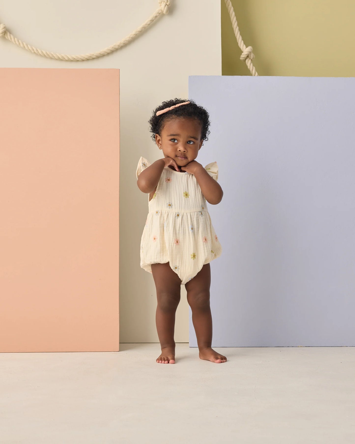 Amelia Romper Embroidered Daisies