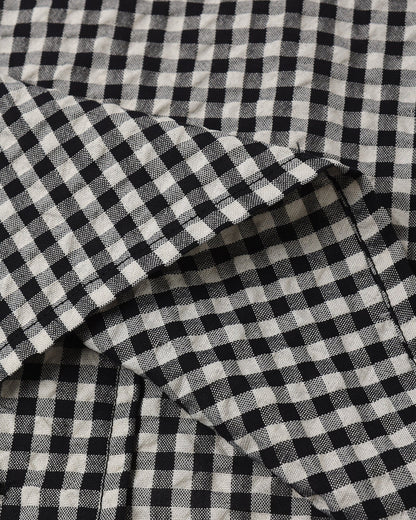 Lapel Collar Shirt Black Check