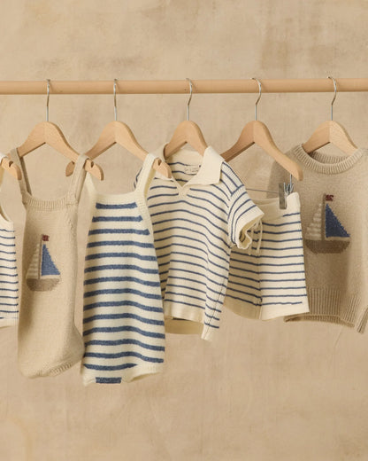 Chandler Knit Polo || Marine Stripe